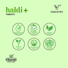 Vedistry Aayurvedic Haldi+ Strengthens Anti Allergic Action 60 Tablets Vedistry Aayurvedic Haldi+ Strengthens Anti Allergic Action 60 Tablets