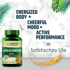 Himalayan Organics Korean Red Ginseng 1000mg/Serve Vegetarian 100 Capsules Himalayan Organics Korean Red Ginseng 1000mg/Serve Vegetarian 100 Capsules