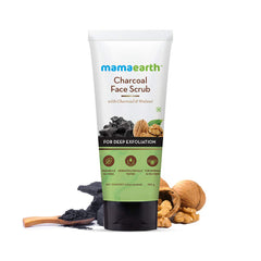Mamaearth Charcoal Face Scrub for Oily and Normal Skin With Charcoal and Walnut for Deep Exfoliation 100g Mamaearth Charcoal Face Scrub for Oily and Normal Skin With Charcoal and Walnut for Deep Exfoliation 100g