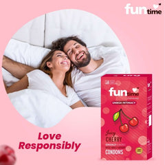 Leeford Funtime Juicy Cherry Flavored Lubricated Dotted,Ribbed And Contoured Condom 10 Count Leeford Funtime Juicy Cherry Flavored Lubricated Dotted,Ribbed And Contoured Condom 10 Count