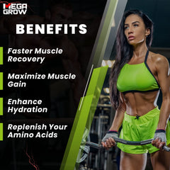 Leeford Megagrow BCAA Advance Supplement Powder Green Apple Flavor With Shaker 400g Leeford Megagrow BCAA Advance Supplement Powder Green Apple Flavor With Shaker 400g