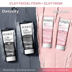 POND'S Bright Beauty Mineral Clay Facial Foam With Vitamin B3+ Oil Free Instant Glow Foam 90GM POND'S Bright Beauty Mineral Clay Facial Foam With Vitamin B3+ Oil Free Instant Glow Foam 90GM