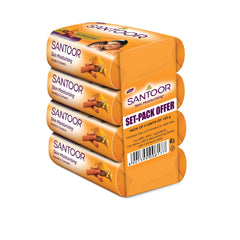 Santoor Soap with Sandal And Turmeric Pack of 4 soaps (125g each) Santoor Soap with Sandal And Turmeric Pack of 4 soaps (125g each)