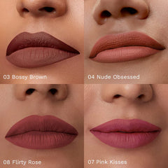 Pilgrim Cosmetics Matte Me Up! Liquid lipstick 4 in 1 pack (minis) Pilgrim Cosmetics Matte Me Up! Liquid lipstick 4 in 1 pack (minis)