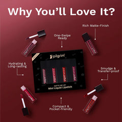 Pilgrim Cosmetics Matte Me Up! Liquid lipstick 4 in 1 pack (minis) Pilgrim Cosmetics Matte Me Up! Liquid lipstick 4 in 1 pack (minis)