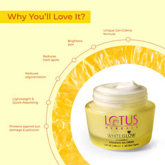 Lotus Herbals Cosmetics WhiteGlow Vitamin C Radiance Gel Creme SPF 20 PA+++ 50g Lotus Herbals Cosmetics WhiteGlow Vitamin C Radiance Gel Creme SPF 20 PA+++ 50g