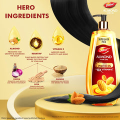 Dabur Almond Hair Oil Soya Protein & 10X Vitamin E 650ml Dabur Almond Hair Oil Soya Protein & 10X Vitamin E 650ml
