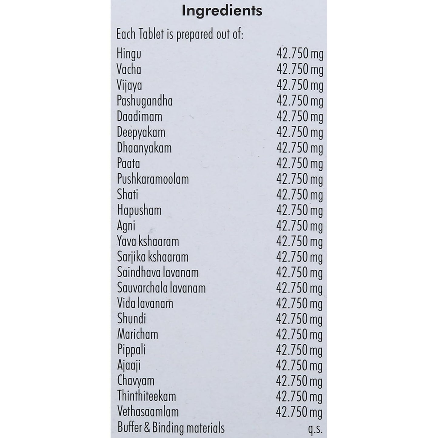 Nagarjuna Ayurvedic Hinguvachaadi Gulika 100 Tablets