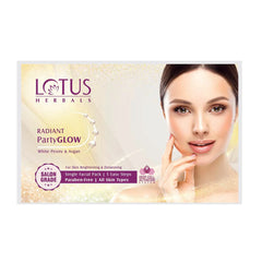 Lotus Herbals Cosmetics Radiant Party Glow White Peony and Argan Facial Kit Lotus Herbals Cosmetics Radiant Party Glow White Peony and Argan Facial Kit