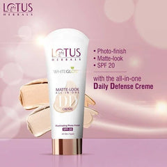 Lotus Herbals Cosmetics WhiteGlow Matt Look DD Cream SPF 20 Natural Beige 50g Lotus Herbals Cosmetics WhiteGlow Matt Look DD Cream SPF 20 Natural Beige 50g