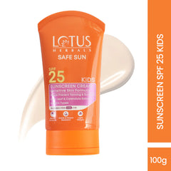 Lotus Herbals Cosmetics Safe Sun Kids Sunscreen Cream SPF-25 100g Lotus Herbals Cosmetics Safe Sun Kids Sunscreen Cream SPF-25 100g