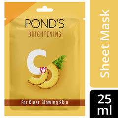 2 X POND'S Vitamin C Brightening Sheet Mask With Pineapple 25ml 2 X POND'S Vitamin C Brightening Sheet Mask With Pineapple 25ml