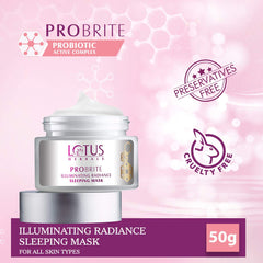 Lotus Herbals Cosmetics Probrite Illuminating Radiance Sleeping Mask 50g Lotus Herbals Cosmetics Probrite Illuminating Radiance Sleeping Mask 50g