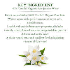 Lotus Organics+ Cosmetics 100% Pure Jasmine Floral Water 50ml Lotus Organics+ Cosmetics 100% Pure Jasmine Floral Water 50ml