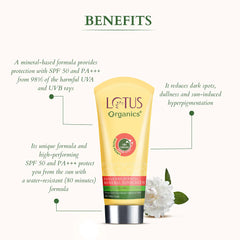 Lotus Organics+ Cosmetics Sheer Brightening Mineral Sunscreen SPF 50 and free Facewash Lotus Organics+ Cosmetics Sheer Brightening Mineral Sunscreen SPF 50 and free Facewash