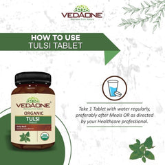 Vedaone Ayurvedic Organic Tulsi 750mg Immunity Booster 60 Tablets Vedaone Ayurvedic Organic Tulsi 750mg Immunity Booster 60 Tablets