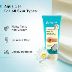 Pilgrim Cosmetics 1% Hyaluronic Acid Aqua Sunscreen Gel SPF 50 PA++++ 50g Pilgrim Cosmetics 1% Hyaluronic Acid Aqua Sunscreen Gel SPF 50 PA++++ 50g