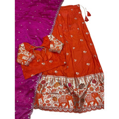 Indian Women Ethnic Party Wear Pure Soft Saree Set Lehengha Blouse Dupatta Indian Women Ethnic Party Wear Pure Soft Saree Set Lehengha Blouse Dupatta