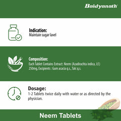 Baidyanath Ayurvedic (Jhansi) Neem Tablet Baidyanath Ayurvedic (Jhansi) Neem Tablet