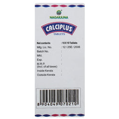 Nagarjuna Ayurvedic Calciplus 100 Tablets Nagarjuna Ayurvedic Calciplus 100 Tablets