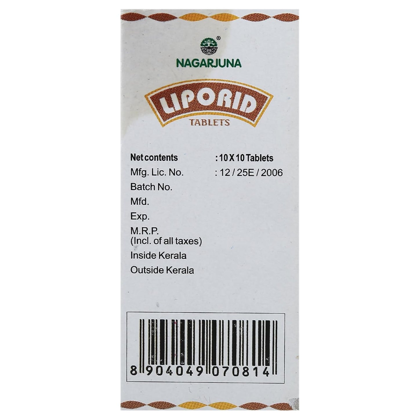 Nagarjuna Ayurvedic Liporid 100 Tablets