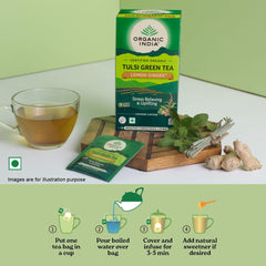 Organic India Tulsi Green Tea Lemon Ginger 25 Infusion Bag,50 Teabag & 100 Tea Bag Organic India Tulsi Green Tea Lemon Ginger 25 Infusion Bag,50 Teabag & 100 Tea Bag