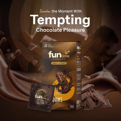 Leeford Funtime Chocolate Flavored Lubricated Dotted, Ribbed And Contoured Condom 10 Piece Leeford Funtime Chocolate Flavored Lubricated Dotted, Ribbed And Contoured Condom 10 Piece