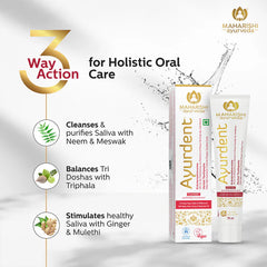 Maharishi Ayurveda Ayurdent Classic Toothpaste with 1 Pack Free Copper Tongue Cleaner Saliva Balancing Formula 75ml Maharishi Ayurveda Ayurdent Classic Toothpaste with 1 Pack Free Copper Tongue Cleaner Saliva Balancing Formula 75ml