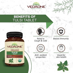 Vedaone Ayurvedic Organic Tulsi 750mg Immunity Booster 60 Tablets Vedaone Ayurvedic Organic Tulsi 750mg Immunity Booster 60 Tablets