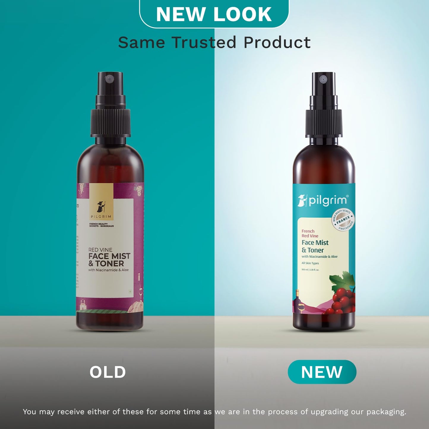 Pilgrim Cosmetics Red Vine Face Mist & Toner with Niacinamide (Vit. B3) & Aloe 100ml