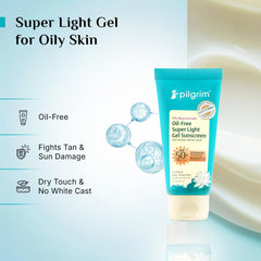 Pilgrim Cosmetics 5% Niacinamide Oil-Free Super Light Gel Sunscreen SPF 50+ PA++++ 40ml Pilgrim Cosmetics 5% Niacinamide Oil-Free Super Light Gel Sunscreen SPF 50+ PA++++ 40ml