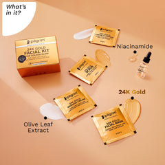 Pilgrim Cosmetics 24K Gold Facial Kit For Golden Glow Pilgrim Cosmetics 24K Gold Facial Kit For Golden Glow