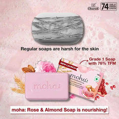 Moha Cosmetics Rose and Almond Soap 100g Moha Cosmetics Rose and Almond Soap 100g