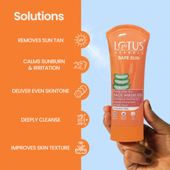 Lotus Herbals Cosmetics Safe Sun DeTAN Face Wash Gel 100g Lotus Herbals Cosmetics Safe Sun DeTAN Face Wash Gel 100g