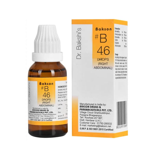 Bakson's B46 (B-46) Rechte Bauchseite gegen Schmerzen in der rechten Bauchseite, Tropfen, 30 ml