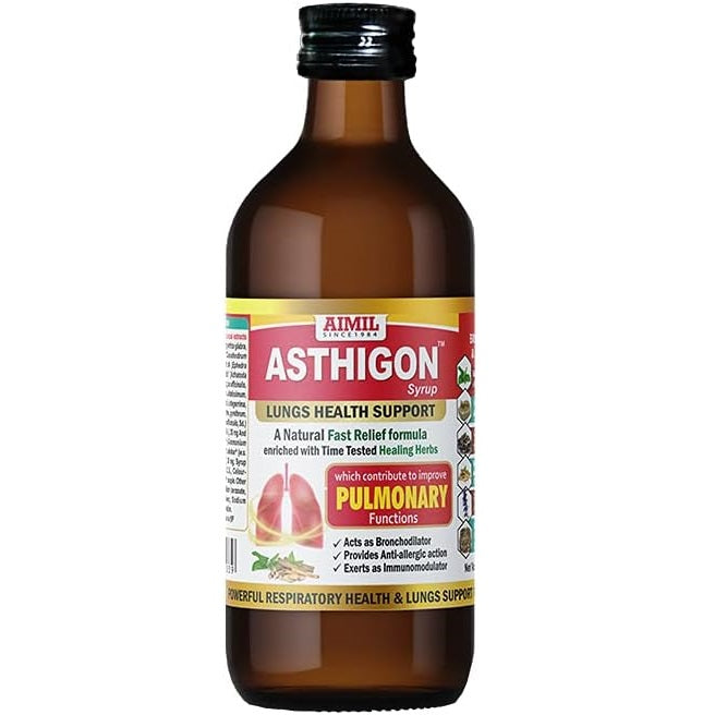 Aimil Ayurvedic Asthigon Lungs Health Support Immunomodulator Whole Body Syrup