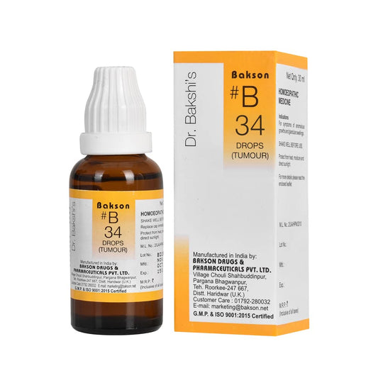 Bakson's Homoeopathy B34 (B-34) Tumor für abnormales Wachstum und Tumore, Tropfen, 30 ml