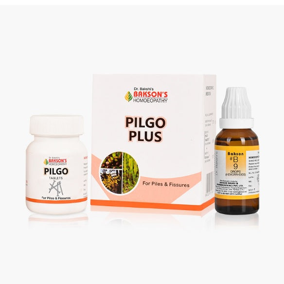 Bakson's Homoeopathy Pilgo Plus For Piles & Fissures 75 Tablets & Drops 30ml Twin Pack