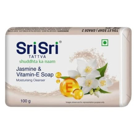 Sri Sri Tattva Jasmine & Vitamin E Soap A Moisturising Cleanser (3+1 Combo Pack) 100gm