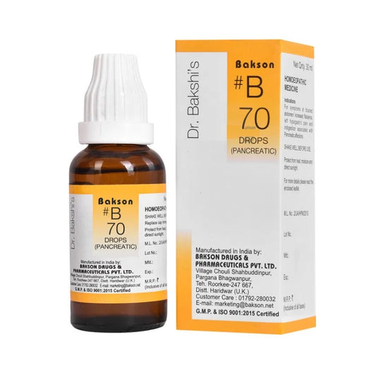 Bakson's B70 (B-70) Pankreastropfen für Blähbauch, Verdauungsstörungen und Pankreatitis, 30 ml