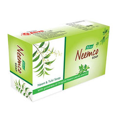 Alive ayurvedische Neemco natürliche Neem-Tulsi-Seife, 100 g, Packung mit 6 natürlichen Badeseifen/Badeseifen, gesunde und strahlende Haut, 100 % rein, vegan und frei von Chemikalien, für alle Hauttypen 