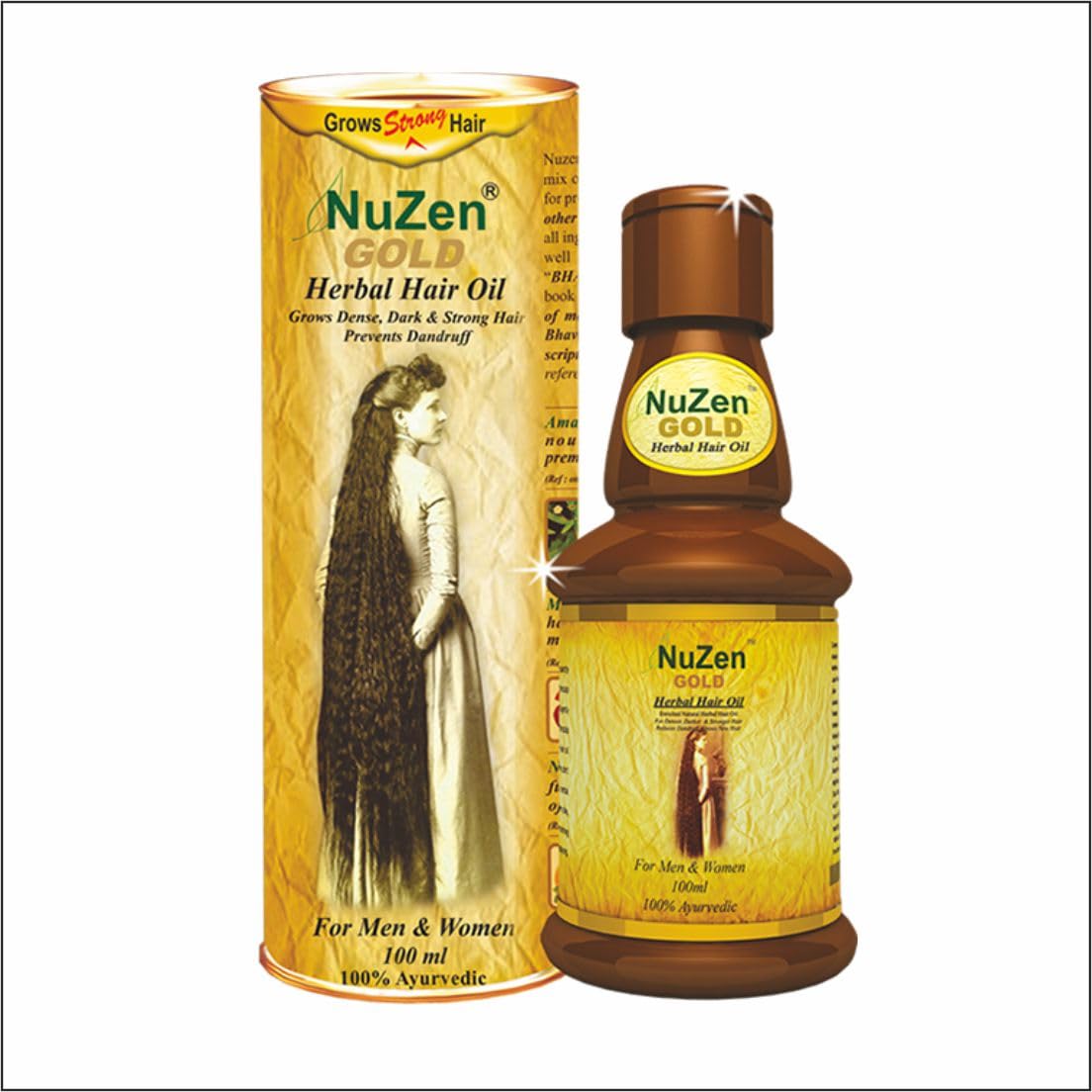 Nuzen Gold Herbal Hair Oil 100% Pure Herbal Hair Oil Grows New Dense Dark Oil 100ml