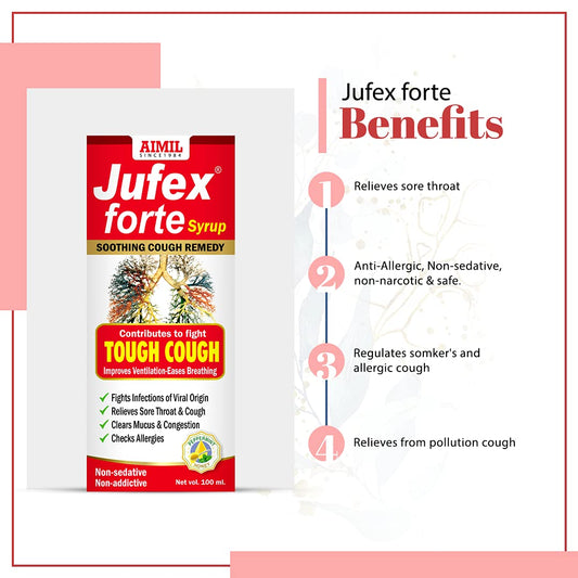 Aimil Ayurvedic Jufex Forte For Respiratory Wellness Syrup 100ml