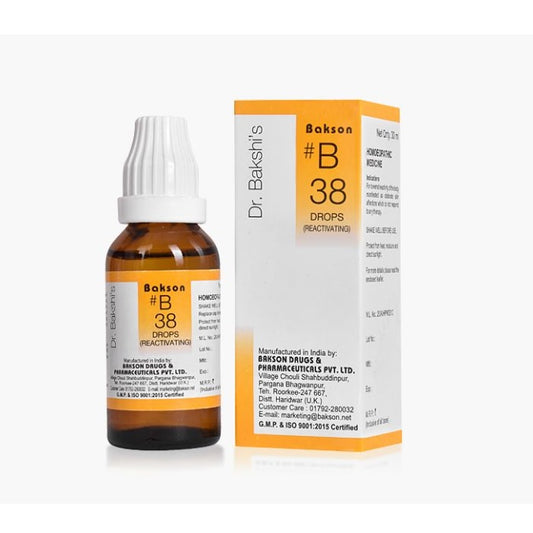 Bakson's Homoeopathy B38 (B-38) Reactivating For Obstinate Skin Ailments Drops 30ml