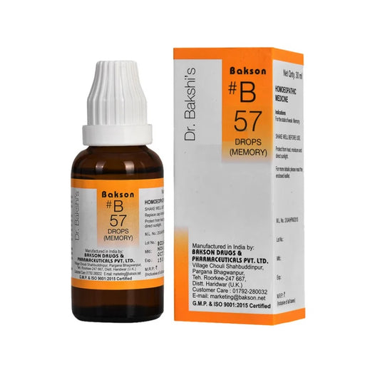 Bakson's B57 (B-57) Memory For Weakness Of Memory,Exhaustion & Vertigo Drops 30ml