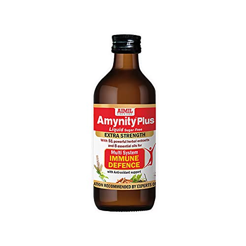 Aimil Ayurvedic Amynity Plus Immune Support Elaichi Tulsi Liquid Sugar Free & Drops