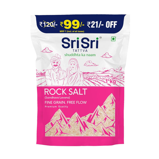 Sri Sri Tattva Rock Salt Saindhava Lavana Fine Grain,Free Flow 1 kg