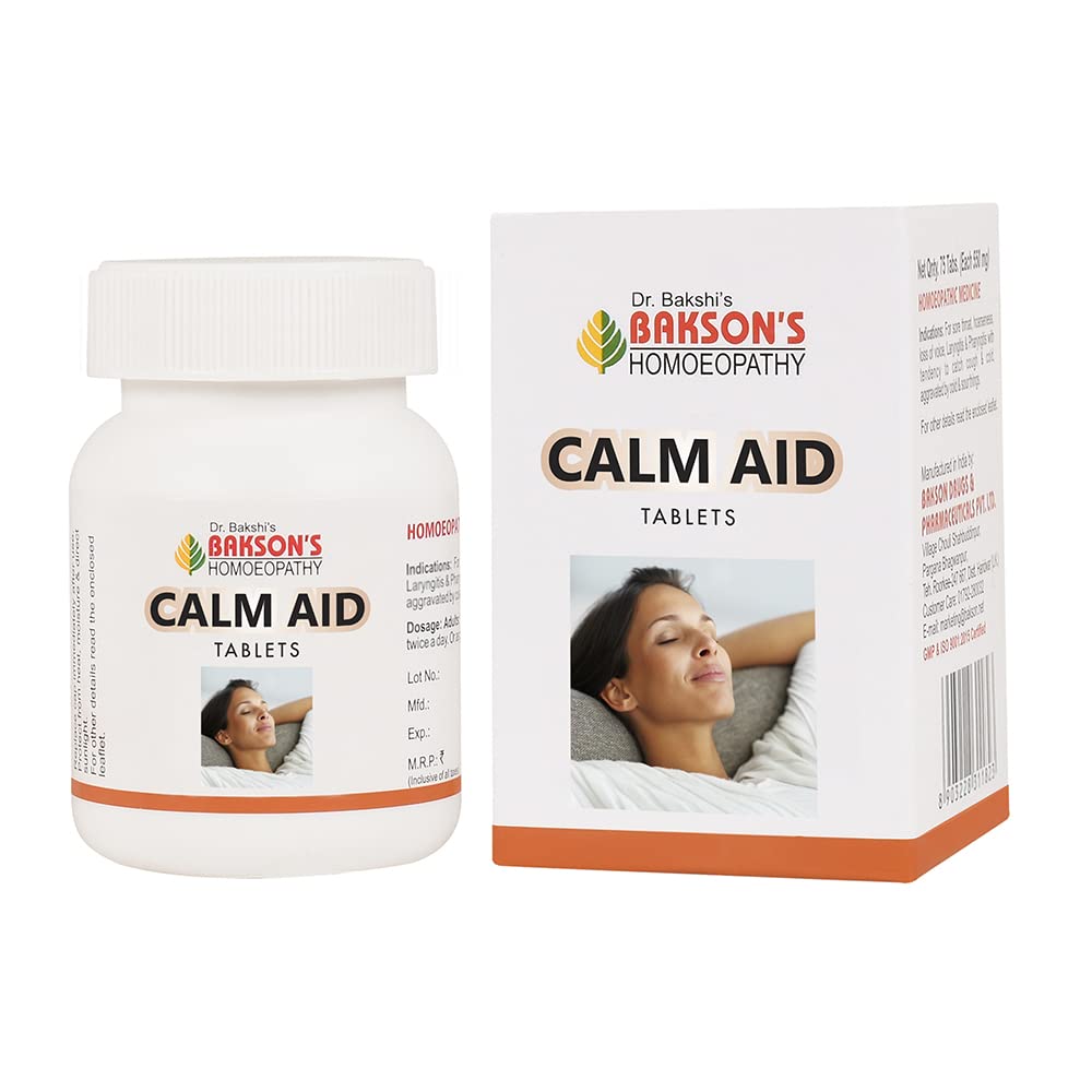 Bakson's Homoeopathy Calm Aid Calms Anxious States 75 Tablet