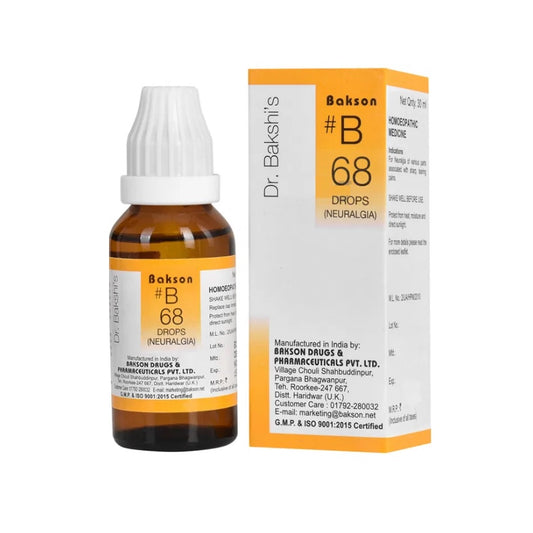 Bakson's B68 (B-68) Neuralgie gegen Neuralgie-Gesichts-/Trigeminustropfen, 30 ml