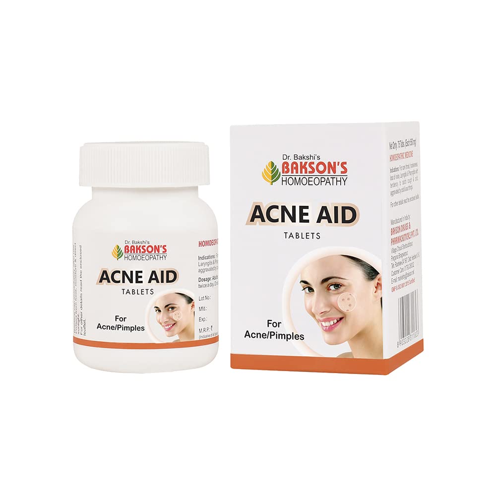 Bakson's Homoeopathy Acne Aid Clears Skin 75 Tablet & Cream 30gm